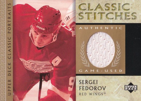 jersey karta SERGEI FEDOROV 02-03 UD Classic Portraits Classic Stitches Jersey číslo C-SF